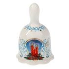 Колокольчик "Рождественские свечи", 5,5 х 9,5 см, керамика, деколь, золото - Фото 1