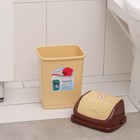 Контейнер для мусора «Камелия», 4 л, цвет бежевый/коричневый - Фото 4