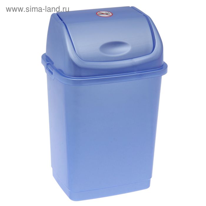 Контейнер для мусора «Камелия», 4 л, цвет голубой перламутр - Фото 1