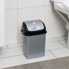 Контейнер для мусора «Камелия», 4 л, серебристый перламутр, чёрный - Фото 3