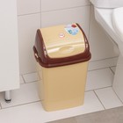 Контейнер для мусора «Камелия», 8 л, бежевый, коричневый - Фото 2