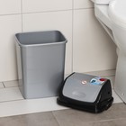 Ведро для мусора «Камелия», 8 л, серебристый перламутр, чёрное - Фото 2