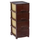 Комод 4-х секционный "Декор. Красное дерево", цвет коричневый - Фото 1