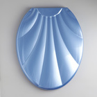 Сиденье для унитаза с крышкой «Ракушка», 44,5×37 см, цвет голубой перламутр - фото 8289232