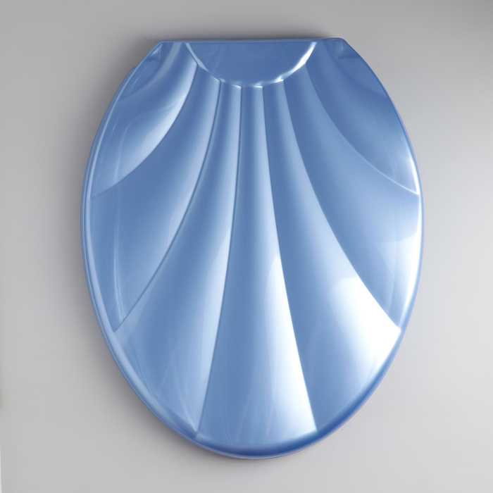 Сиденье для унитаза с крышкой «Ракушка», 44,5×37 см, цвет голубой перламутр - фото 1905374259