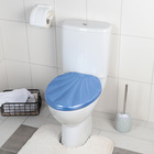 Сиденье для унитаза с крышкой «Ракушка», 44,5×37 см, цвет голубой перламутр - фото 8289233