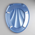 Сиденье для унитаза «Ракушка», 44.5×37 см, с крышкой, голубой перламутр - Фото 3