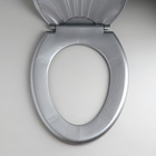 Сиденье для унитаза «Ракушка», 44.5×37 см, с крышкой, серебристый перламутр - Фото 4