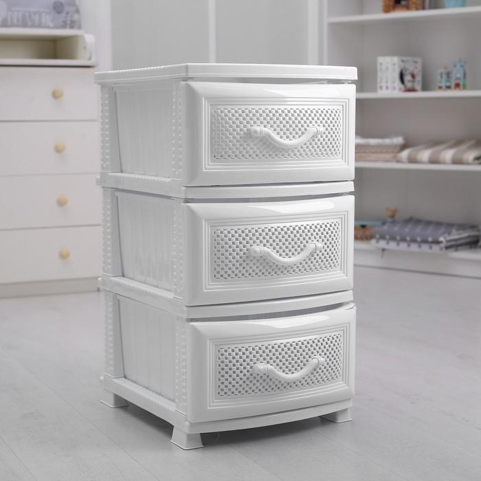 Комод 3-х секционный «Дельфин», белый - Фото 1