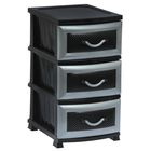 Комод 3-х секционный «Дельфин», цвет чёрно-серебристый перламутр - Фото 1