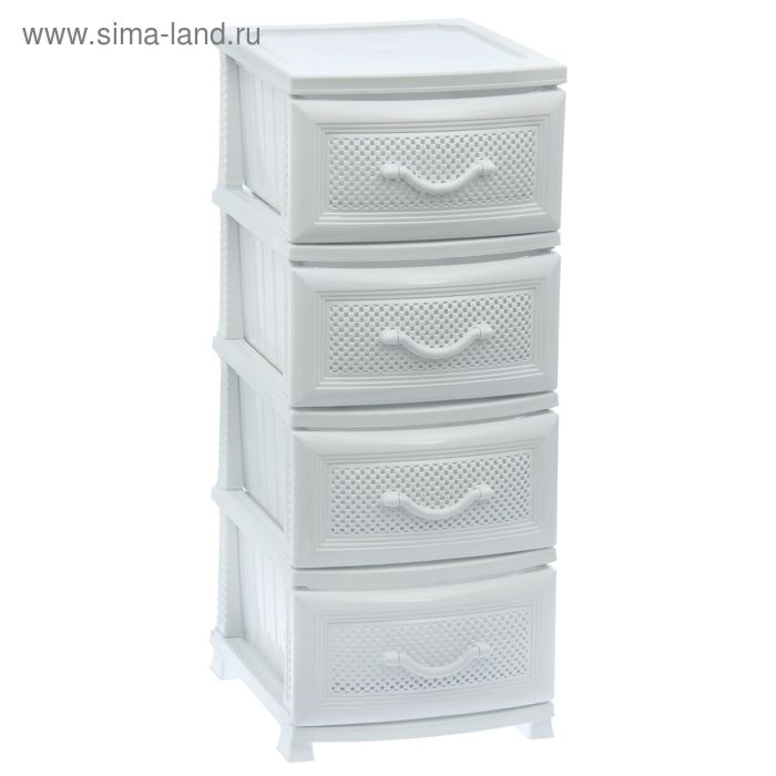 Комод 4-х секционный «Дельфин», белый - Фото 1