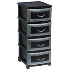 Комод 4-х секционный «Дельфин», цвет чёрный/серебристый перламутр - Фото 1