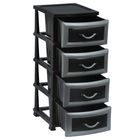 Комод 4-х секционный «Дельфин», цвет чёрный/серебристый перламутр - Фото 2