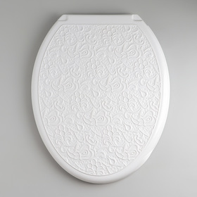 Сиденье для унитаза с крышкой «Декор. Ажур», 44,5×37 см, цвет белый