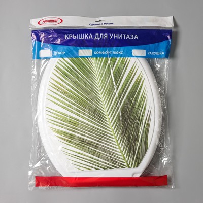 Сиденье для унитаза с крышкой «Декор. Пальма», 44.5×37 см, белое