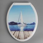 Сиденье для унитаза с крышкой Росспласт «Декор. Яхта», 44,5 х 37,5 см, белое - Фото 1