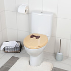 Сиденье для унитаза с крышкой «Комфорт Люкс», цвет бежевый/коричневый бантик - Фото 2