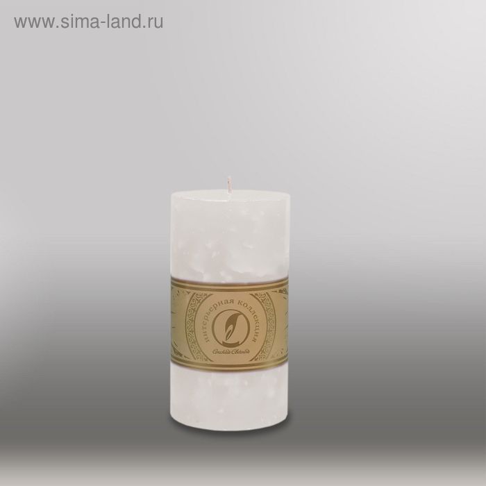 Свеча цилиндр "Мрамор", 80x150мм,  белый - Фото 1