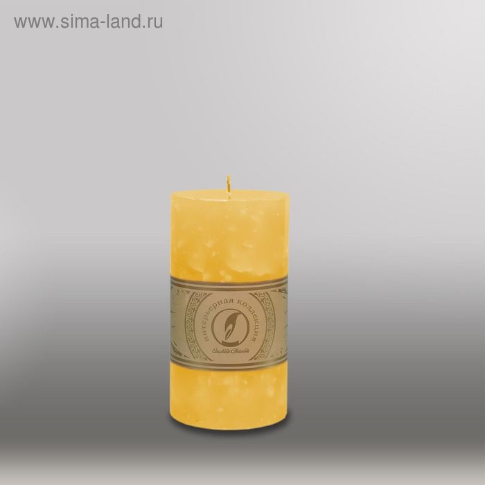Свеча цилиндр "Мрамор", 80x150мм,  желтый - Фото 1