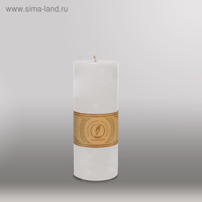 Свеча цилиндр "Мрамор", 80x200мм,  белый - Фото 1