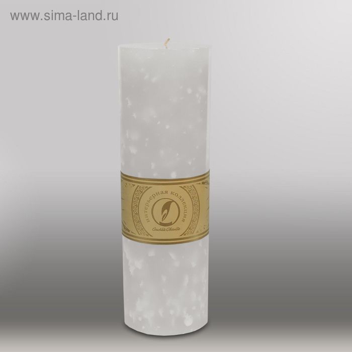 Свеча цилиндр "Мрамор", 80x255мм,  белый - Фото 1