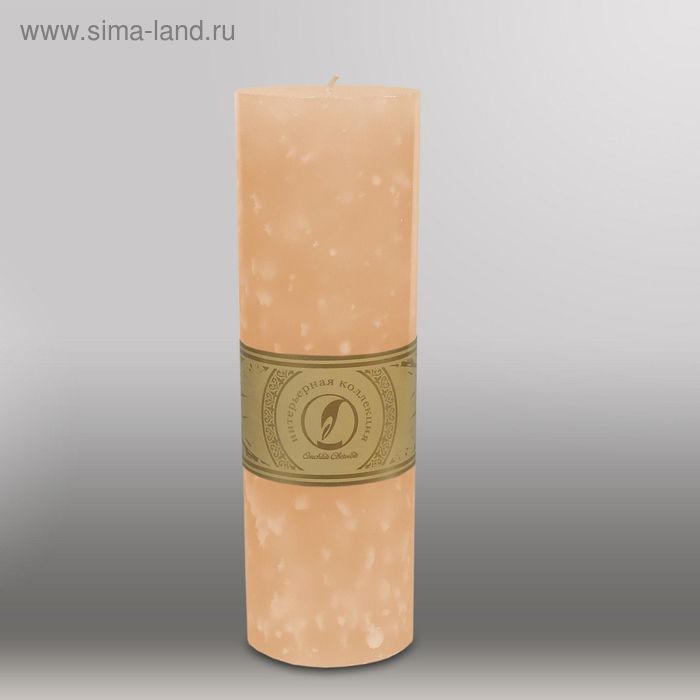 Свеча цилиндр "Мрамор", 80x255мм,  кремовый - Фото 1