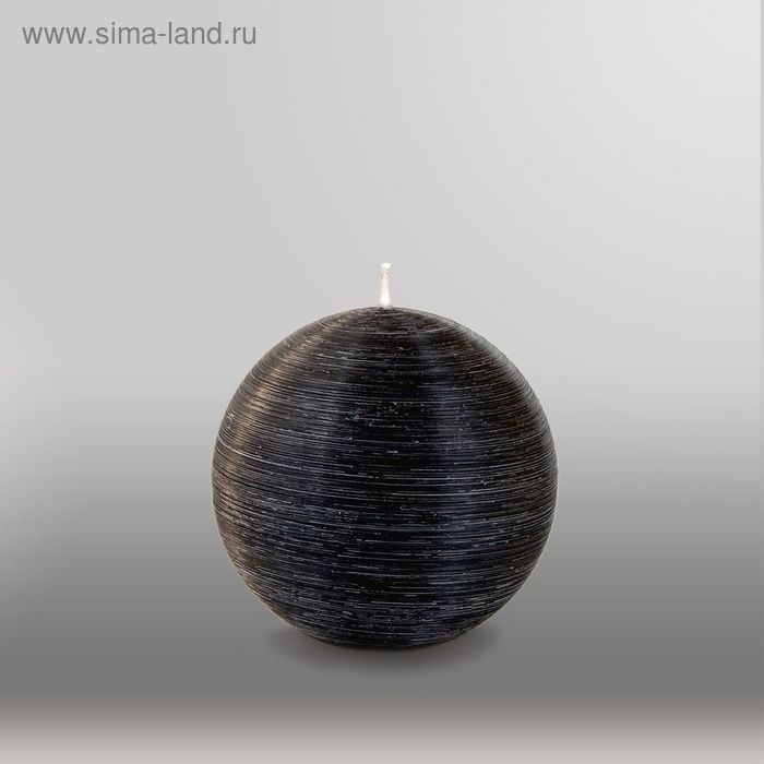Свеча шар "Рельеф", d=100мм,  черный - Фото 1
