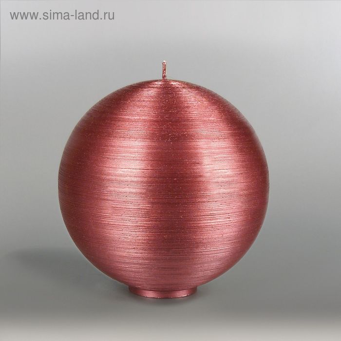 Свеча шар "Металлик", d=150мм,  рубин - Фото 1