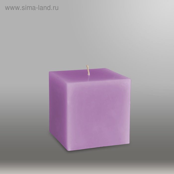 Свеча куб "Классика", 75мм,  сиреневый - Фото 1