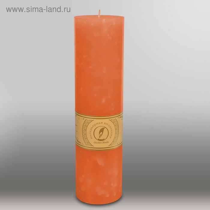 Свеча цилиндр "Мрамор", 80x305мм,  облепиховый - Фото 1