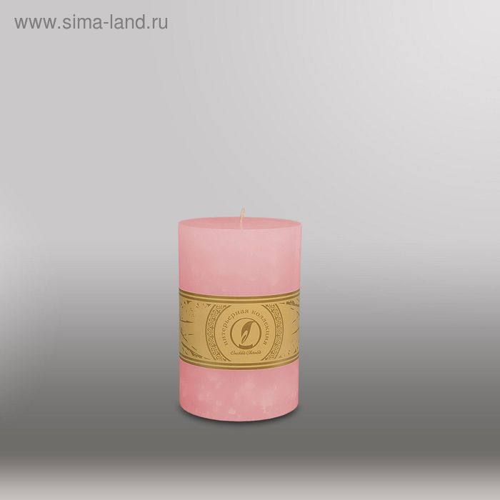 Свеча цилиндр "Мрамор", 100x150мм,  розовый - Фото 1