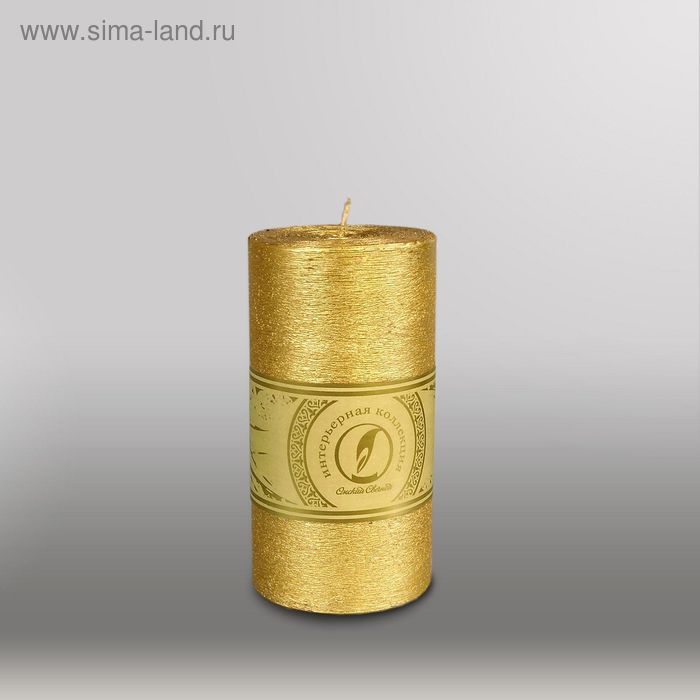 Свеча цилиндр "Металлик", 80x150мм,  золото - Фото 1