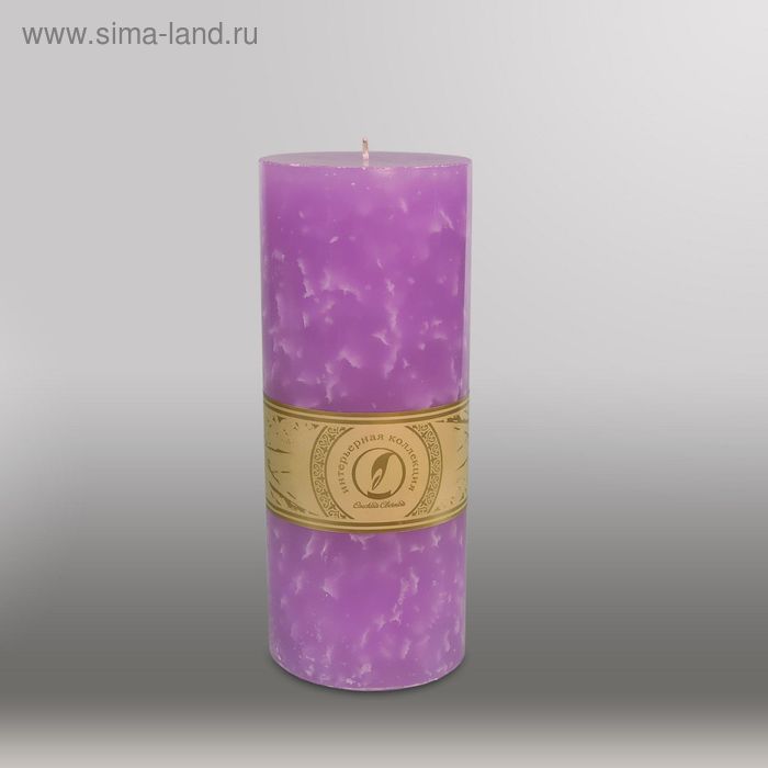 Свеча цилиндр "Мрамор", 100x255мм,  сиреневый - Фото 1