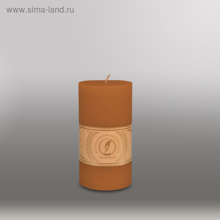 Свеча цилиндр "Классика", 80x150мм,  коричневый - Фото 1