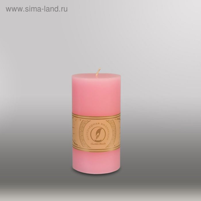 Свеча цилиндр "Классика", 80x150мм,  розовый - Фото 1