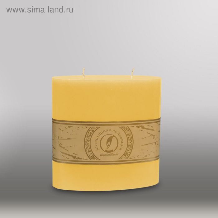 Свеча овальная призма "Классика", 150x75х150мм,  2 фитиля желтый - Фото 1