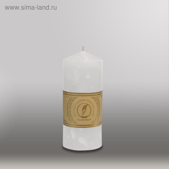 Свеча цилиндр с конусом "Мрамор", 70x155мм,  белый - Фото 1