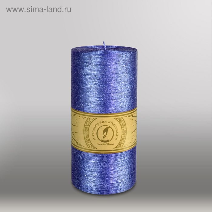 Свеча цилиндр "Металлик", 100x205мм,  темно-фиолетовый - Фото 1