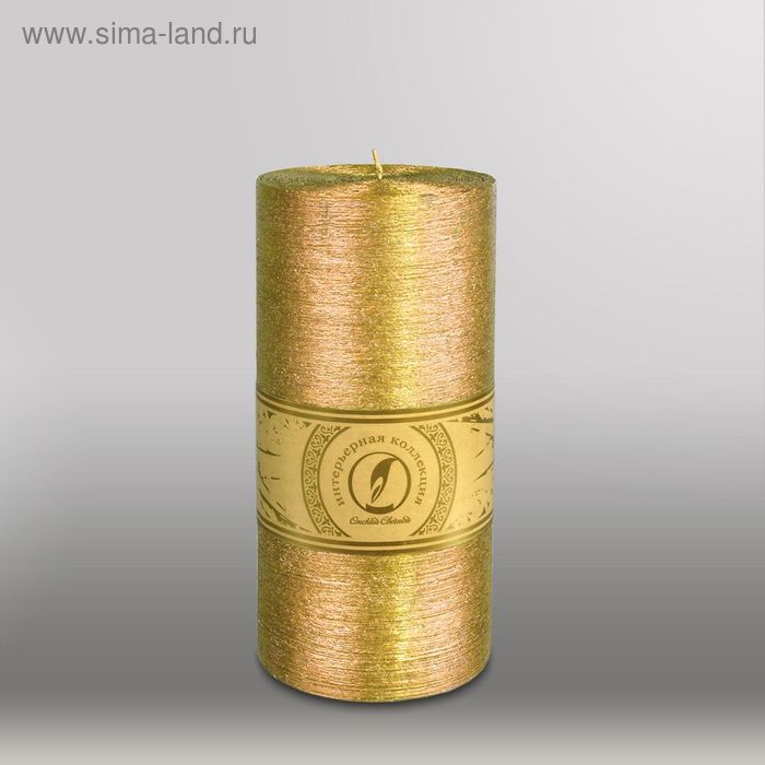 Свеча цилиндр "Металлик", 100x205мм,  золото - Фото 1