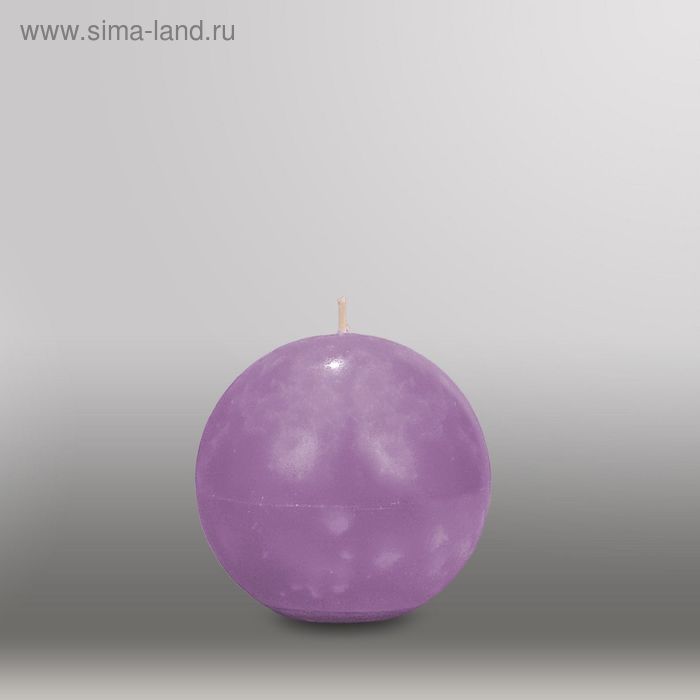 Свеча шар "Мрамор", d=100мм,  сиреневый - Фото 1