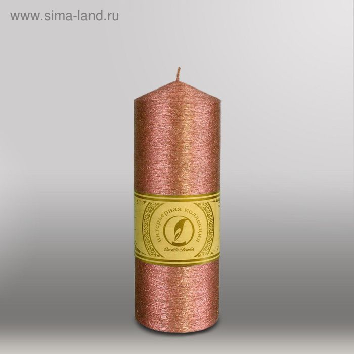 Свеча цилиндр с конусом "Металлик", 70x200мм,  бронза - Фото 1