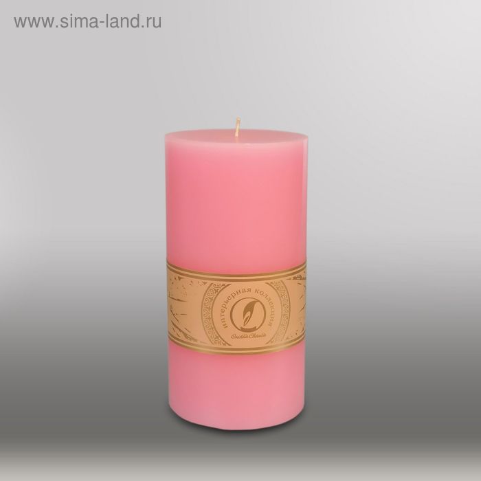 Свеча цилиндр "Классика", 100x205мм,  розовый - Фото 1