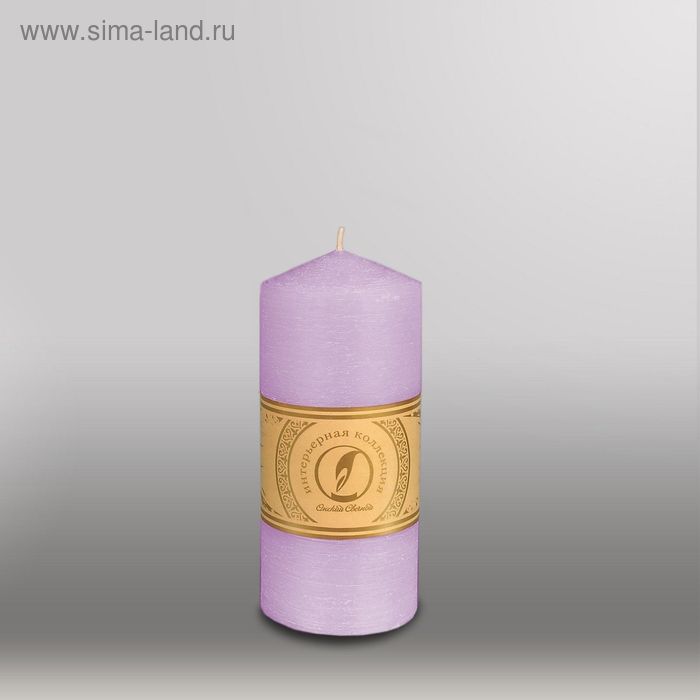 Свеча цилиндр с конусом "Рельеф", 70x150мм,  сиреневый - Фото 1