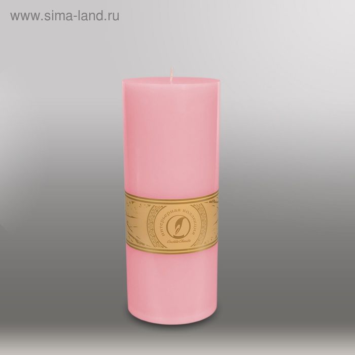 Свеча цилиндр "Классика", 100x255мм,  розовый - Фото 1