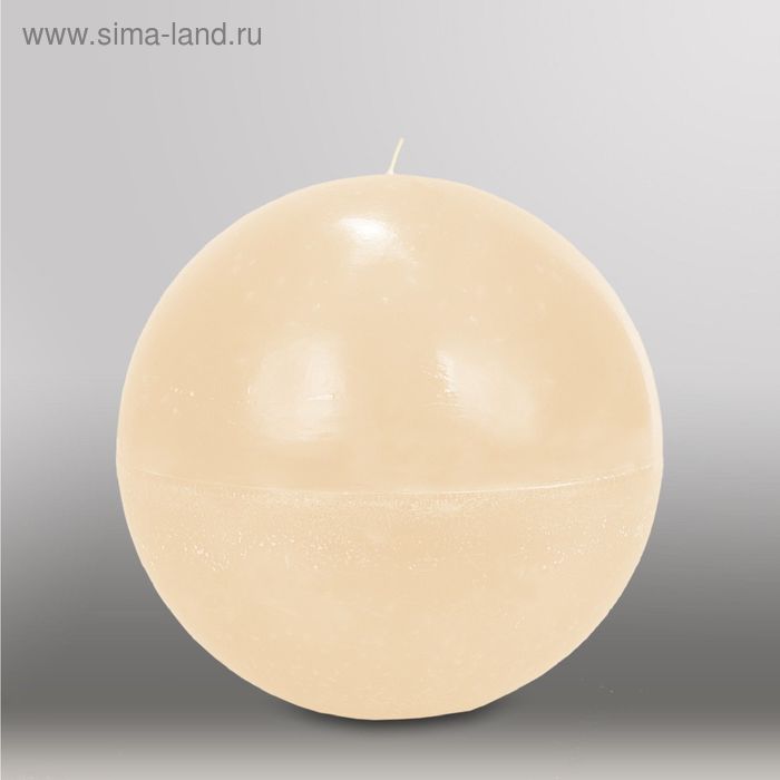 Свеча шар "Мрамор", d=200мм,  кремовый - Фото 1
