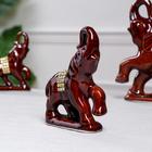 Набор статуэток "Слоны", 7 предметов, коричневый, керамика - Фото 3