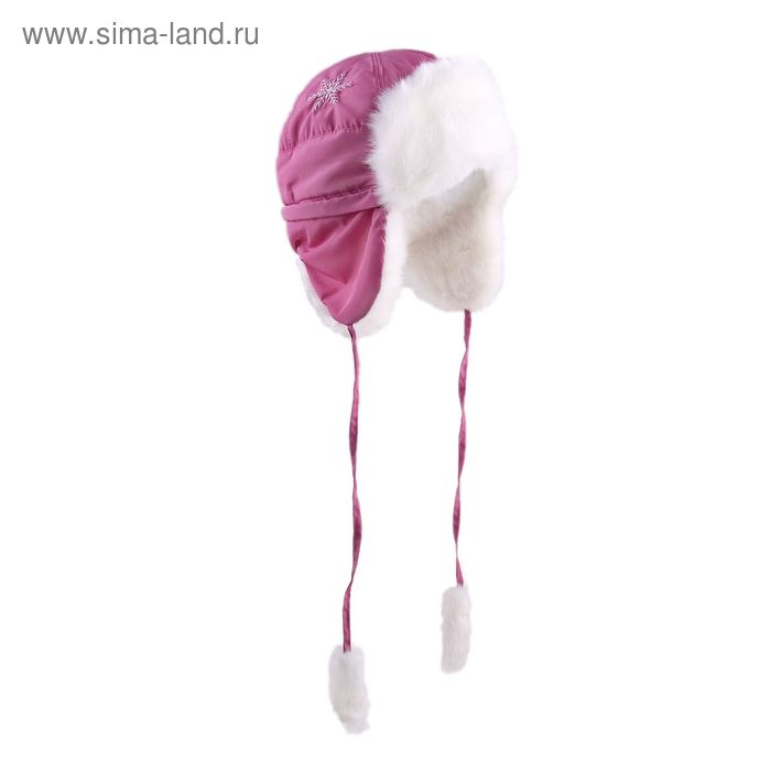 Шапка для девочки "Снежинка", размер 52, цвет розовый - Фото 1