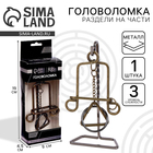 Головоломка металлическая «Раздели на части» №4 - Фото 1