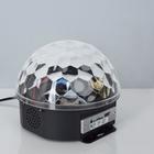 Световой прибор «Хрустальный шар» 17.5 см, динамик, свечение мульти, 220 В - фото 8289338