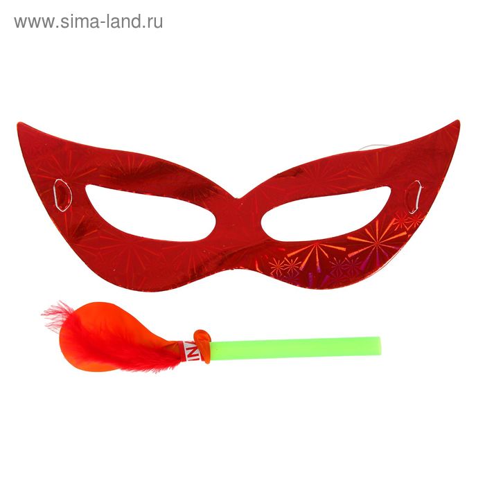 Карнавальный набор 2 предмета: маска, свистулька, цвета МИКС - Фото 1